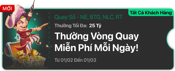 Thưởng Vòng Quay Miễn Phí Mỗi Ngày